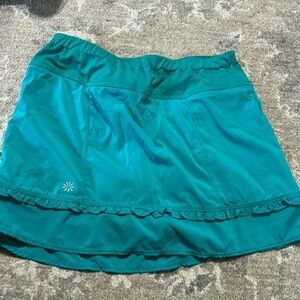 Athleta Happy Isles Run Skort Ruffle Tennis Skirt Fiji Teal Green Size XS XSmall
